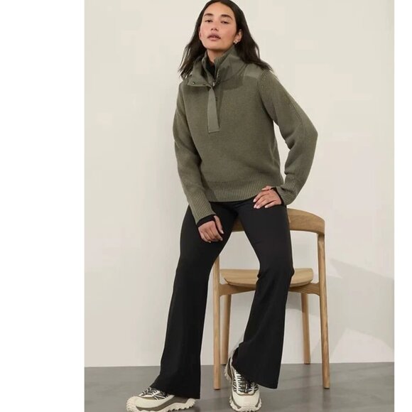 Athleta Hanover Hybrid 1/2 Zip Sweater in Beige Size Medium - Picture 5 of 16